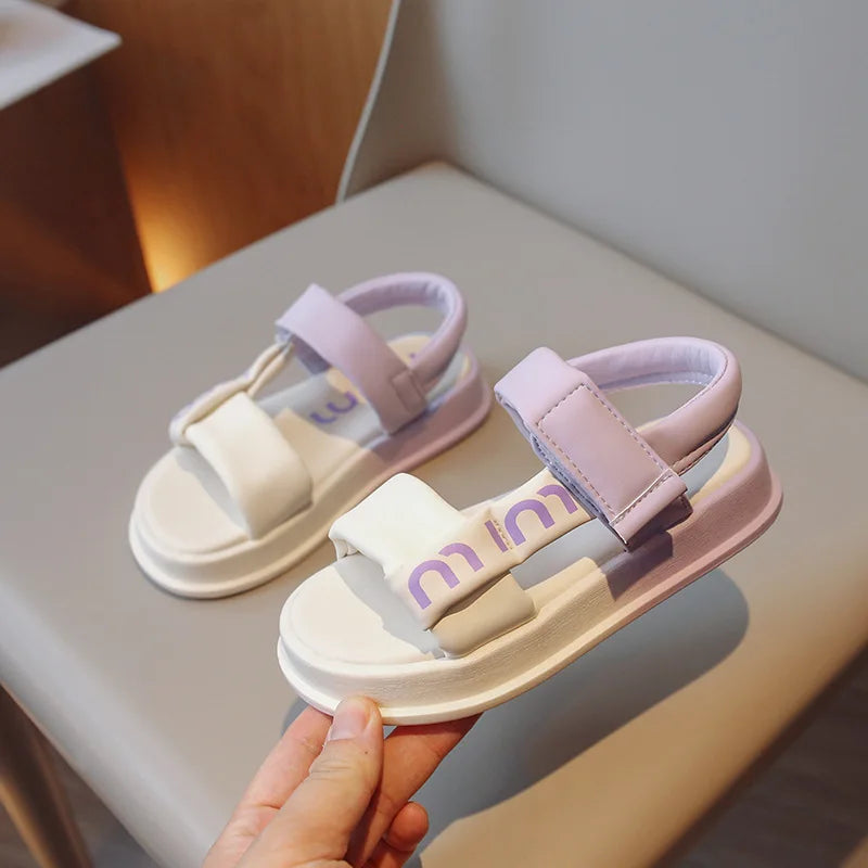 Mädchen Candy Farbe Sommer Sandalen Kleine Prinzessin Offene Zehen Strand Sandalen Baby Weiche Dicke Sohle Schuhe