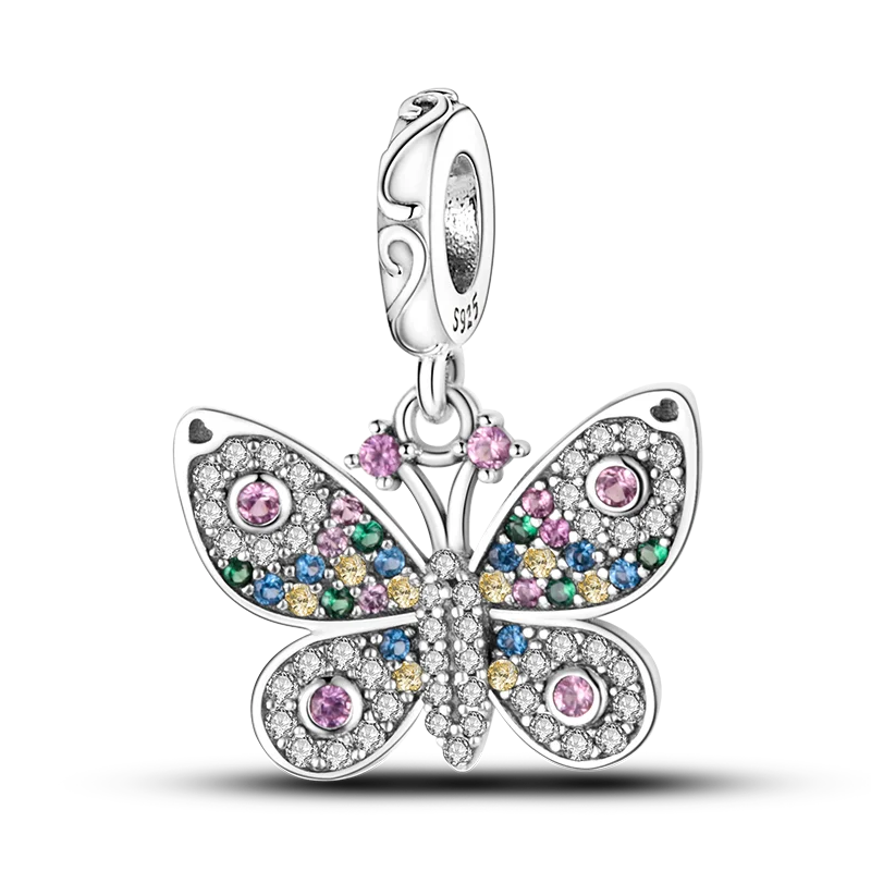925 Silber Goldener Leopard Charms Perlen Bunte Chamäleon Nashorn Löwe Skarabäus Katze Anhänger Passend für Original Pandora Armband Schmuck
