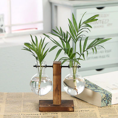 Vintage Garden - Holzrahmen-Terrarium Hydroponische Pflanzenvasen