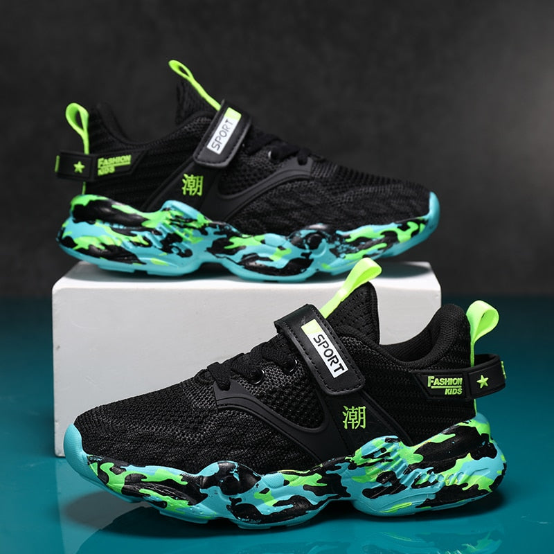 Frühling Kinder Outdoor Sportschuhe Jungen Laufen Gehen Atmungsaktive Weiche Sohle Lässige Leichte Sneakers