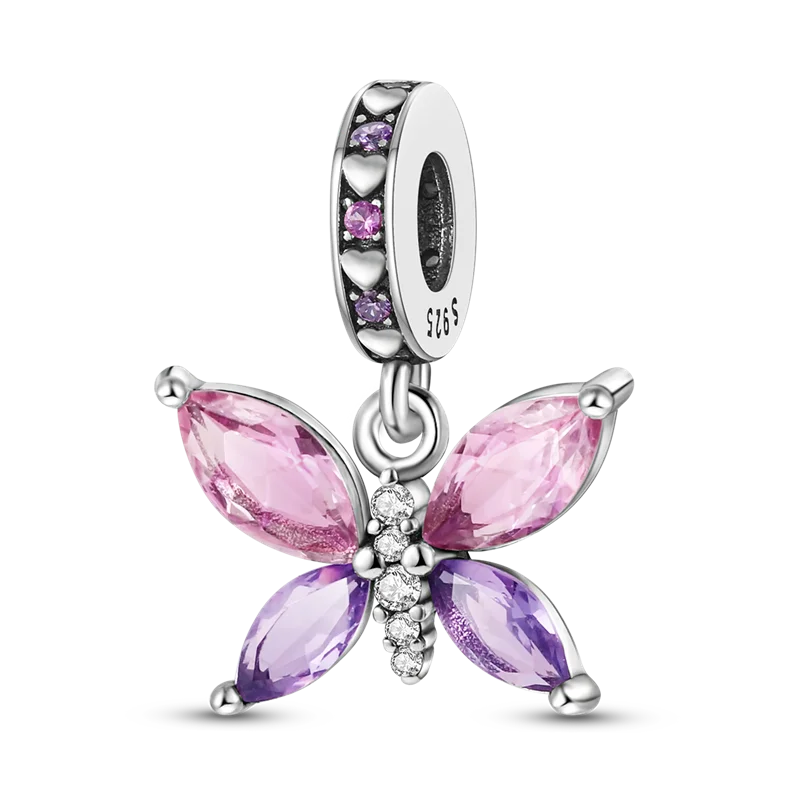 925 Silber Goldener Leopard Charms Perlen Bunte Chamäleon Nashorn Löwe Skarabäus Katze Anhänger Passend für Original Pandora Armband Schmuck