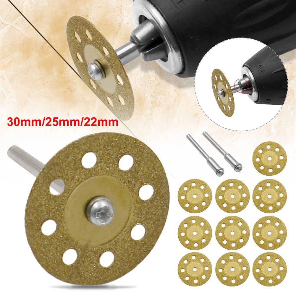 Diamant-Trennscheiben-Set - 10 Stück für Dremel Bohrer