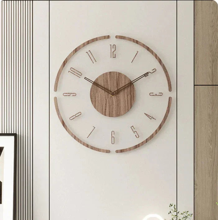 Sandsberg | Moderne Wanduhr aus Holz – Minimalistisches und elegantes Design für das Wohnzimmer