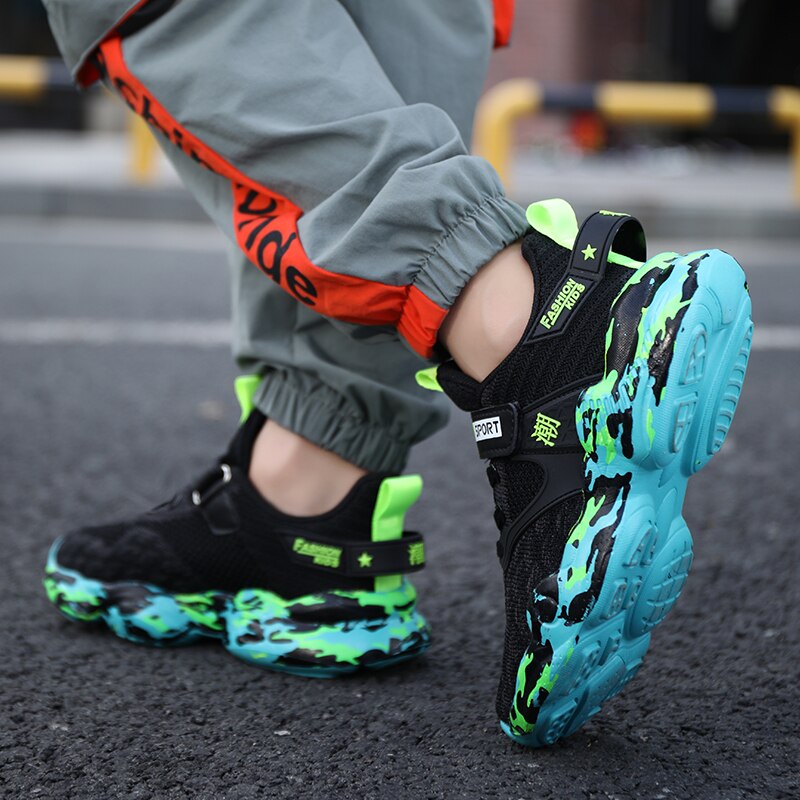 Frühling Kinder Outdoor Sportschuhe Jungen Laufen Gehen Atmungsaktive Weiche Sohle Lässige Leichte Sneakers