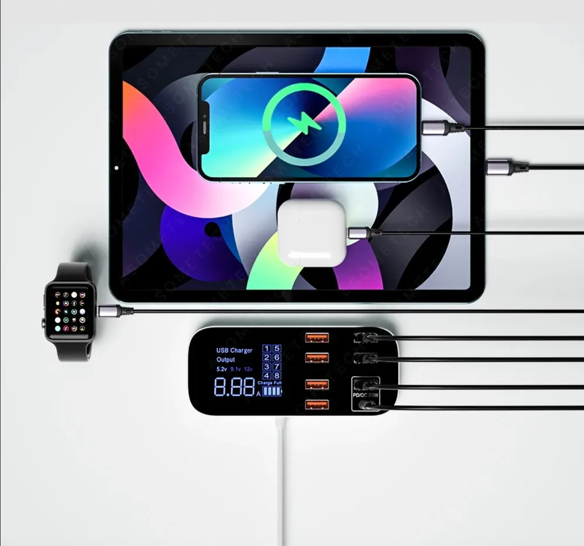 Sandsberg™ Multi-USB-Ladegerät | Schnellladegerät für Netzteil