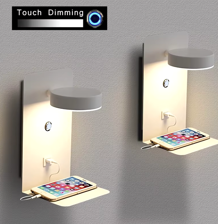 Sandsberg | LED Wandleuchte multifunktional dimmbar mit USB-Ladegerät für das Schlafzimmer