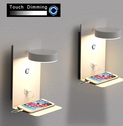 Sandsberg | LED Wandleuchte multifunktional dimmbar mit USB-Ladegerät für das Schlafzimmer