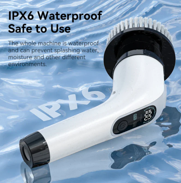 Sandsberg | Kabellose elektrische Reinigungsbürste – 7 austauschbare Köpfe für müheloses Tiefenreinigung