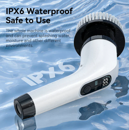 Sandsberg | Kabellose elektrische Reinigungsbürste – 7 austauschbare Köpfe für müheloses Tiefenreinigung