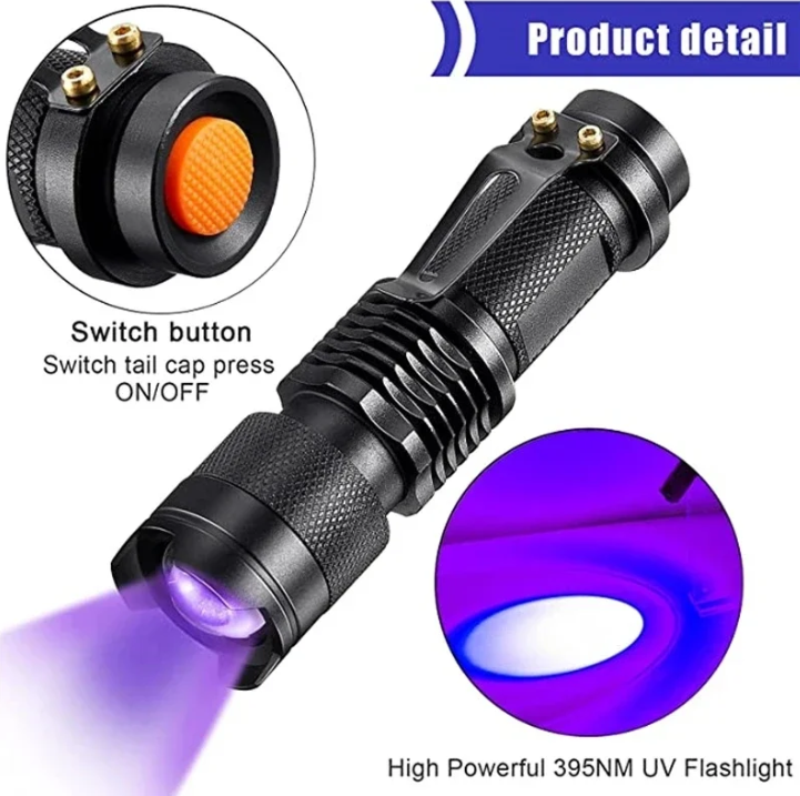 Sandsberg | UV-LED-Taschenlampe – Ultraviolette Leuchte zur Fleckenerkennung und Haustierurin-Detektion