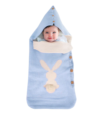Babyschlafsack Kaninchen Plüsch Schwanz Knopf Neugeborenen Schlafsack Anti-Kick Warm Baby Neugeborenen Schlafsack