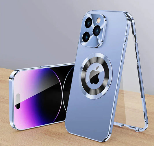 Case 360° Full Screen Lens Metall Magnetisch Magsafe Hüllen Aluminium für iPhone 15 14 13