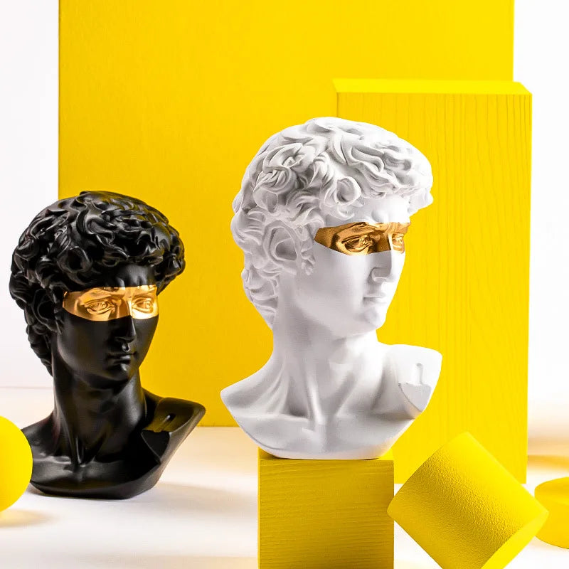 Harzform Statuen Ornamente für Heimdekoration Büro Schreibtisch Zubehör Büste Skulptur Statuen Heimdekoration für Wohnzimmer David