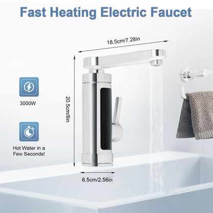 Sandsberg | ThermoFlow 3000W Instant Heating Kitchen Tap with 360° Rotating Spout – Edelstahl & Energieeffizient