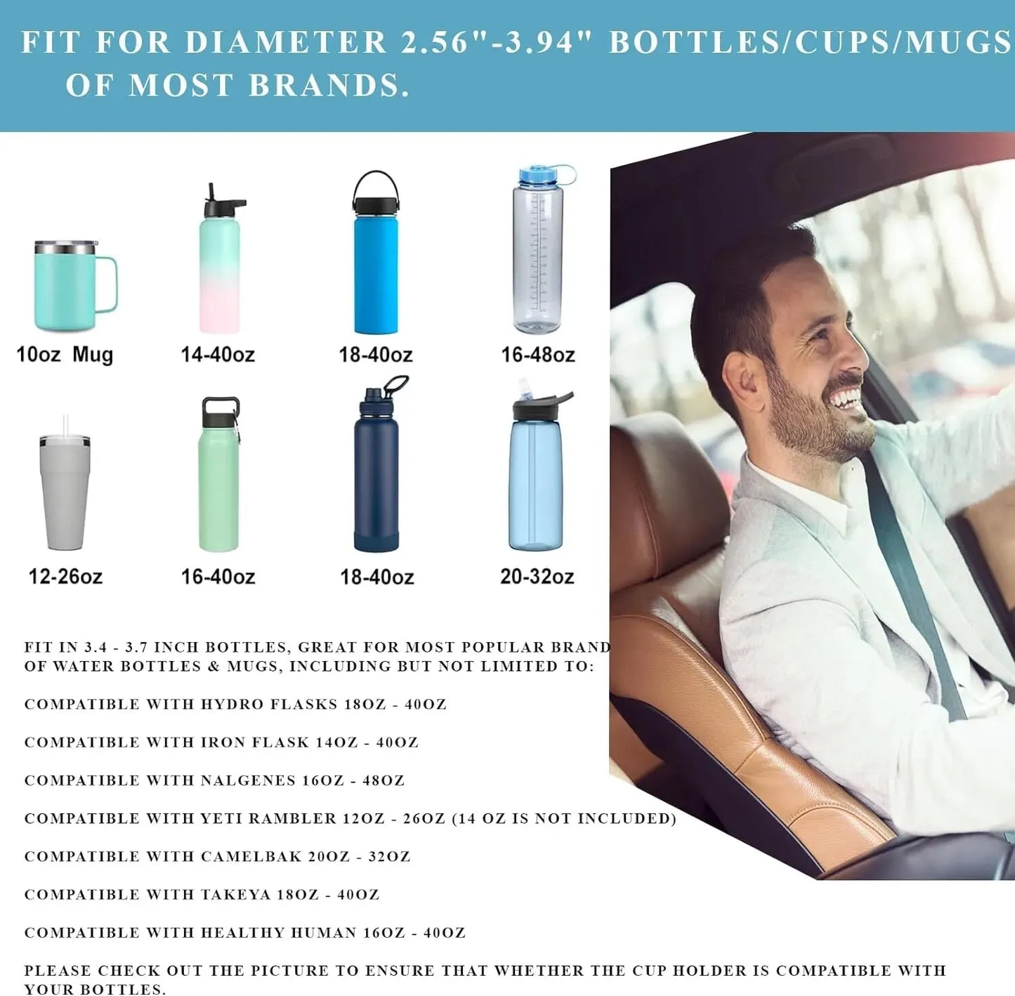 Sandsberg | Auto-Becherhalter mit abnehmbarem Tablett