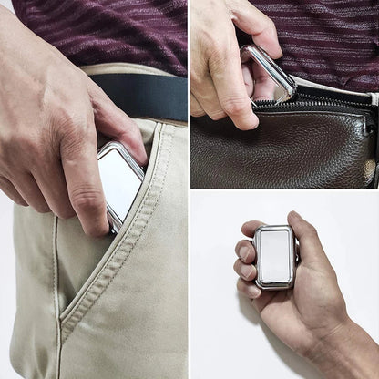 Mini tragbare Metall Zigaretten Aschenbecher mit verriegelbarem Deckel - Modische Desktop Aschenbecher - Taschenaschenbecher Geschenk für Männer