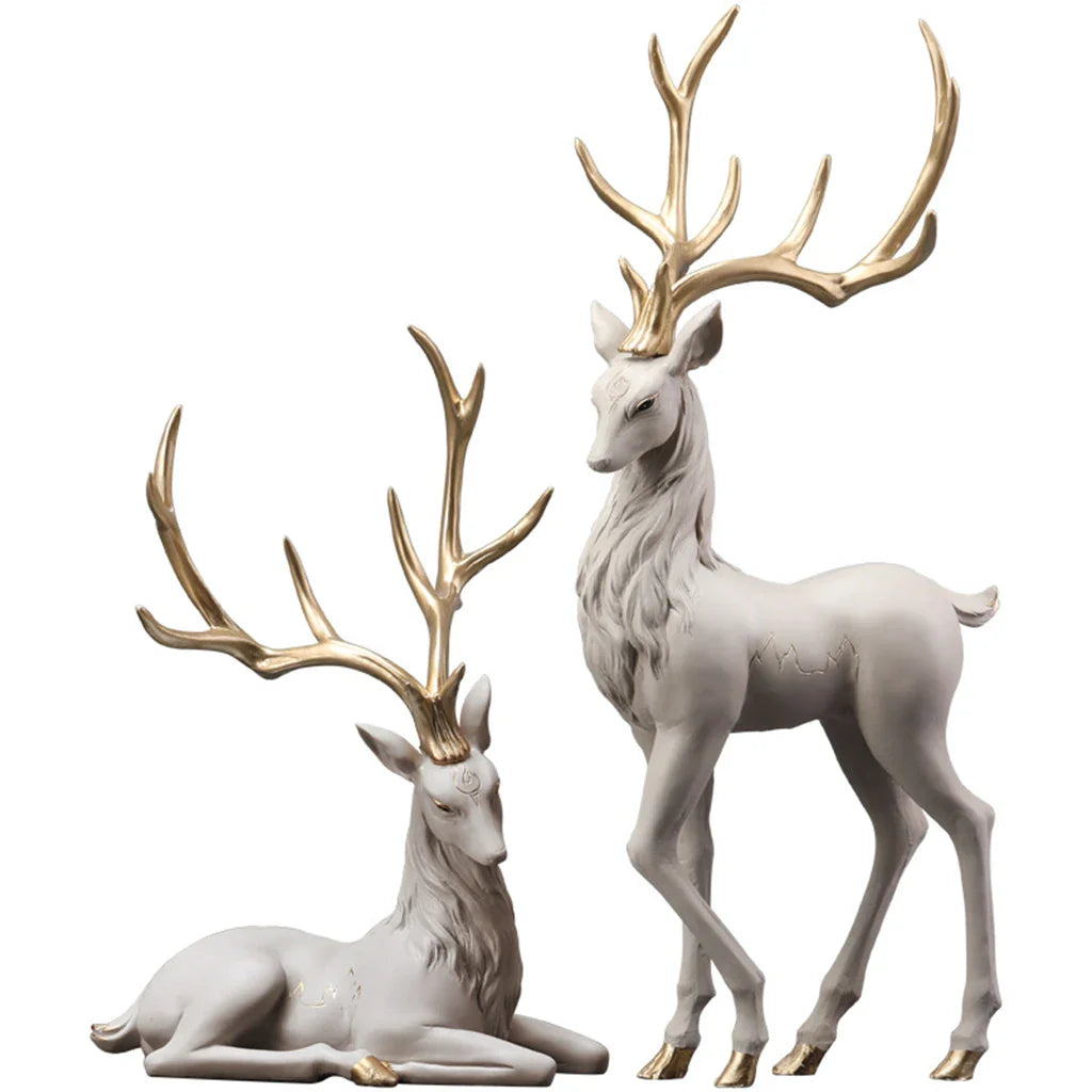 Rehdekoration Rentierornamente Harz ELK Skulptur für das Wohnzimmer Luxus Nordische Wohnkultur Skulpturen Rehfiguren
