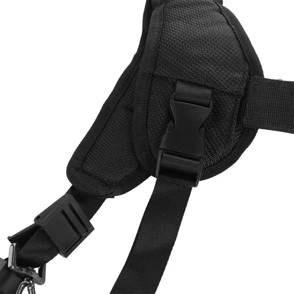 Schwarfer verstellbarer doppelte Kameragurt: DSLR-Gurt für 2 Kameras - Fotografisches Zubehör