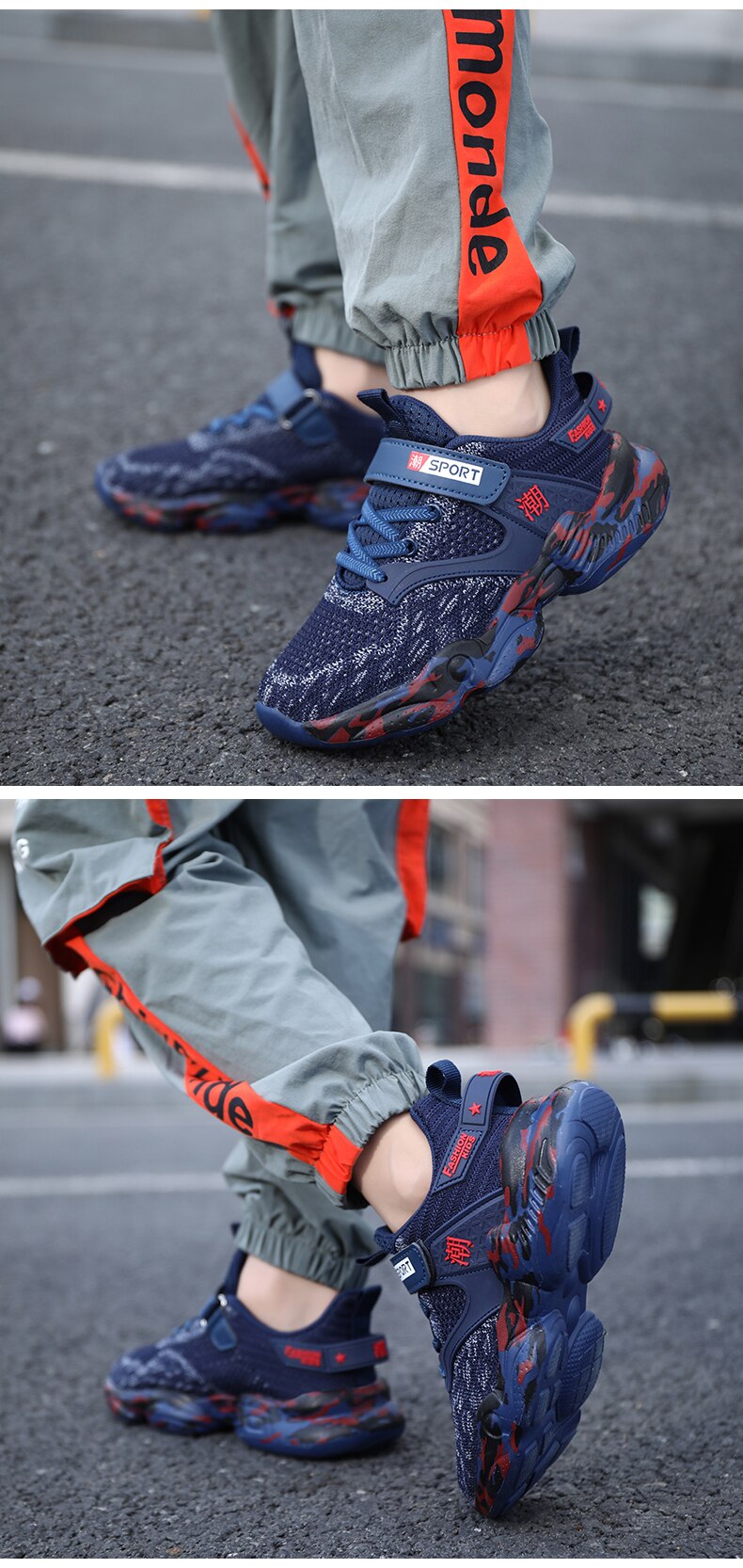 Frühling Kinder Outdoor Sportschuhe Jungen Laufen Gehen Atmungsaktive Weiche Sohle Lässige Leichte Sneakers