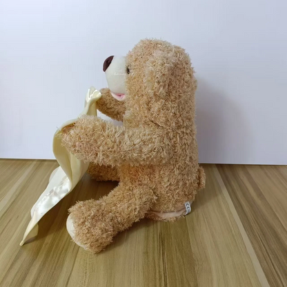 Sandsberg | SnuggleBuddy Peek-a-Boo Bär | Interaktives sprechendes Plüschtier für Babys & Kleinkinder