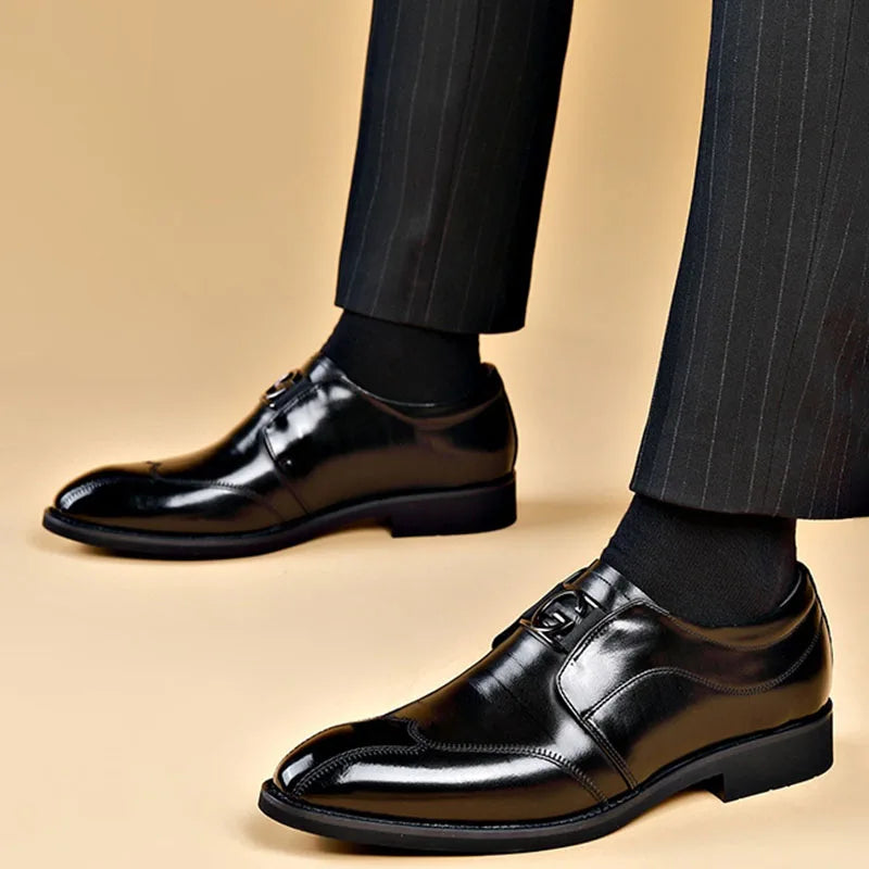 Herren Leder Schuhe Stilvolle Herren Schuhe Spitz Oxford Hochzeit Leder Herren Dress Schuhe Gentleman Büro Mann Schuh