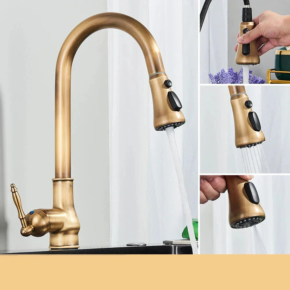 Antiker Wasserhahn aus Messing – Vintage Design für die Küche