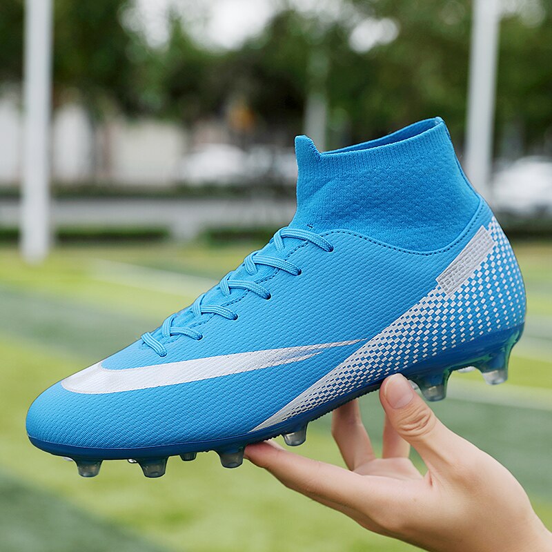 Turf Fußballschuhe Hohe Knöchel Futsal Männer Ag Tf Outdoor Atmungsaktive Fußball Stiefel Rutschfeste Trainer