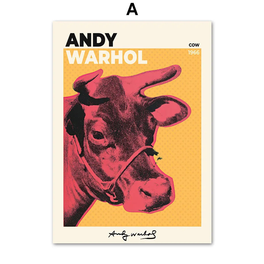 Andy Warhol Kuh Zebra Banane Suppe Sonnenuntergang Wandkunst Leinwandmalerei Nordische Poster und Drucke Wandbilder für Wohnzimmerdekoration