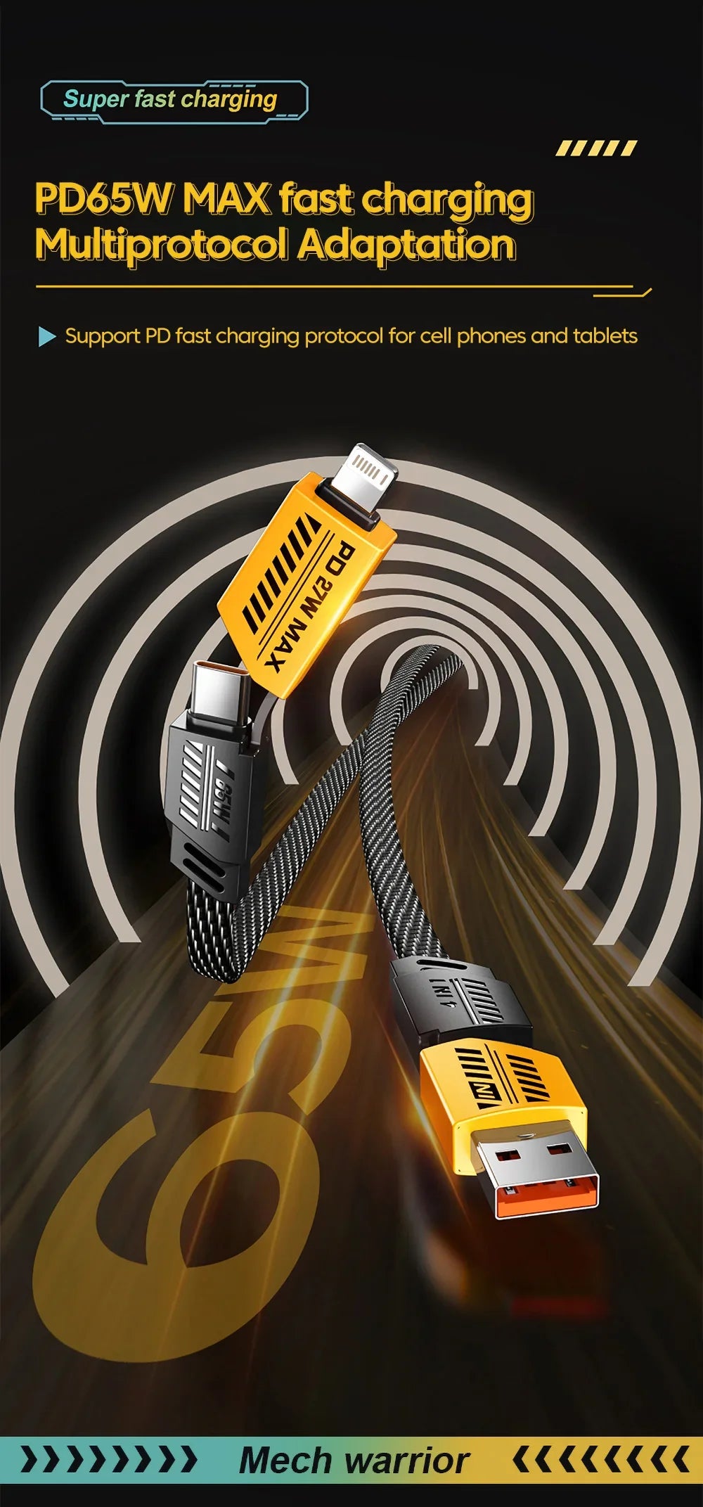 Sandsberg | Ultra starkes 4 in 1 Schnelllade-Datenkabel