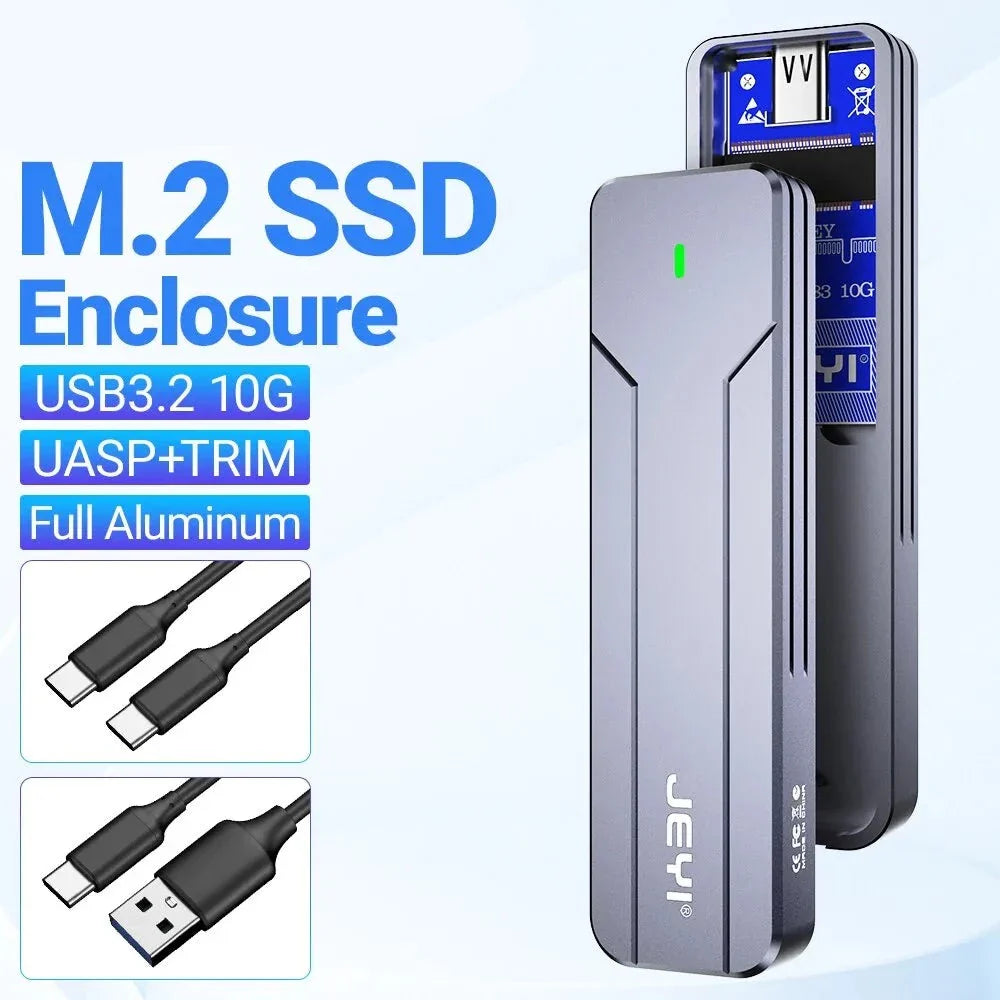 SwiftOpslag | M.2 NVMe/SATA SSD Gehäuse | USB 3.2 Gen 2 | Aluminium Gehäuse.