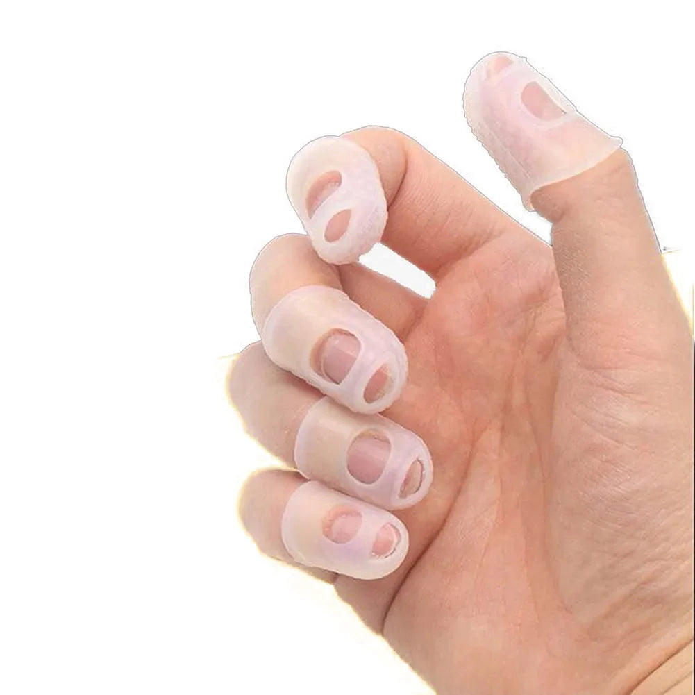 5 Stück Fingerabdeckungen Anti-Rutsch Handschuhe - Entlastung Spiel Schmerz Hände Mantel für Ukulele, E-Gitarre, Saiteninstrumente