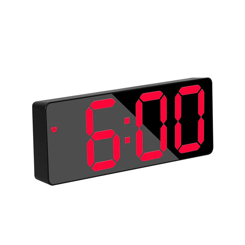 Moderner Elektronischer Spiegelwecker mit LED-Anzeige, Alarmfunktion und Temperaturanzeige – Stilvolle Digitaluhr für Schlafzimmer und Büro