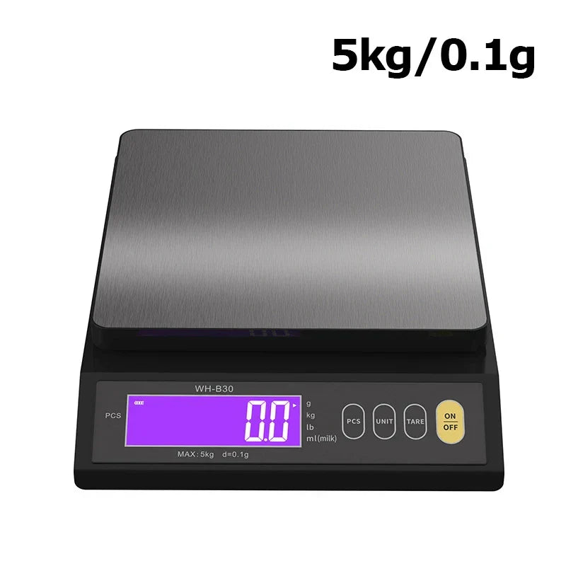 Sandsberg | 5 kg/0,1 g und 10 kg/1 g digitale elektronische Küchenwaage, LCD-Display, vollständig wasserdichtes Edelstahlbackwerkzeug