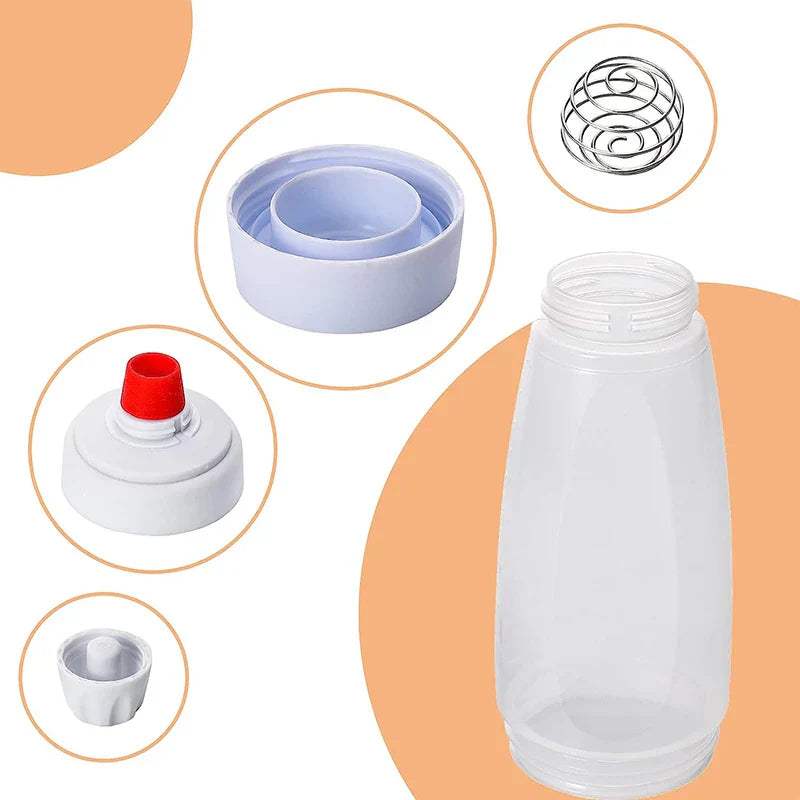 Sandsberg | Pfannkuchenteigspender-Mixer mit BlenderBall Drahttrinkflasche - Quetschflasche Pfannkuchen-Schüttler-Spender JT194 von LMETJMA