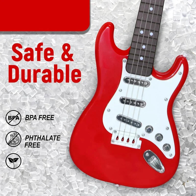 4-Saitige-E-Gitarre Spielzeug für Kinder - Tragbares Musikinstrument, Perfektes Geschenk für junge Musiker