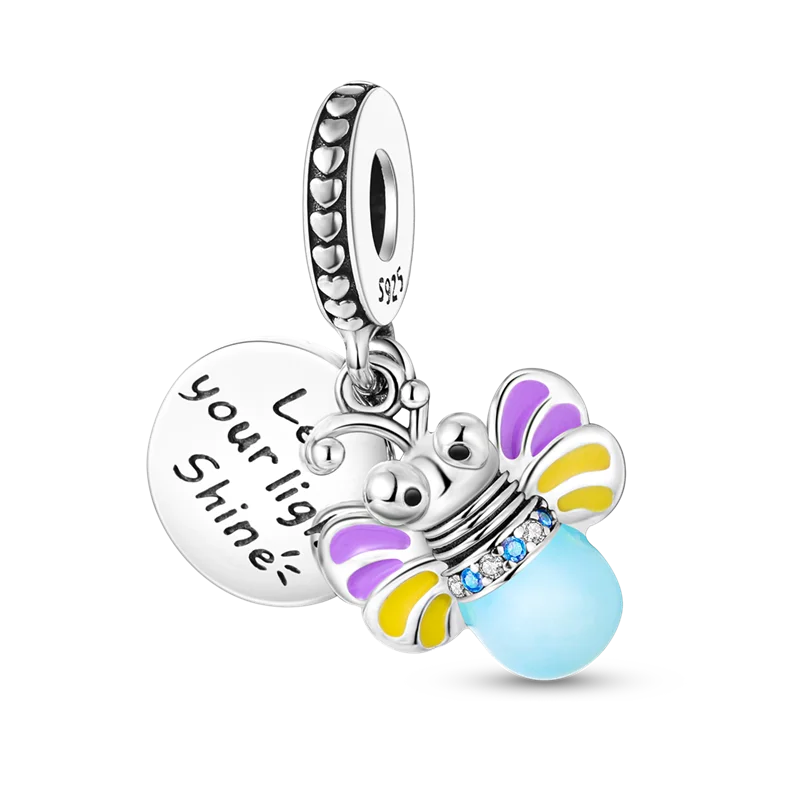 925 Silber Goldener Leopard Charms Perlen Bunte Chamäleon Nashorn Löwe Skarabäus Katze Anhänger Passend für Original Pandora Armband Schmuck