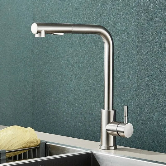 Sandsberg | Schwarzer Auszieh-Küchenwasserhahn - Flexibler 2-Modus Strahl- und Sprühaufsatz, Edelstahl Mischbatterie für heißes und kaltes Wasser