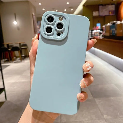 Matte Silikonhülle mit Kameralinse Schutz für iPhone 15 14 13