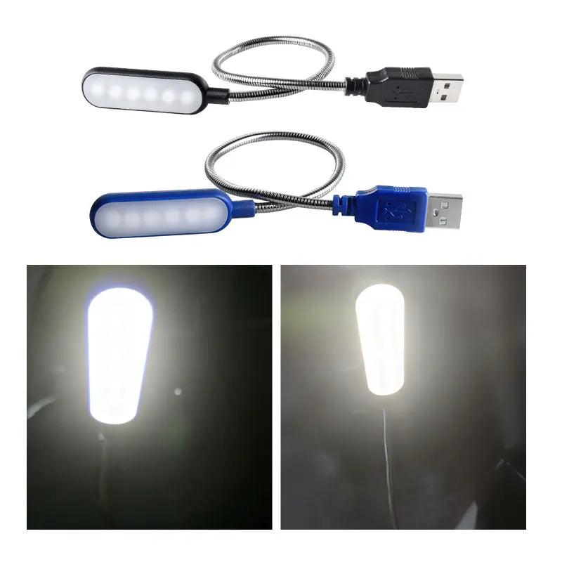 USB LED Mini Buchlicht - Flexible 6 LEDs für Power Bank, Laptop, Notebook, PC