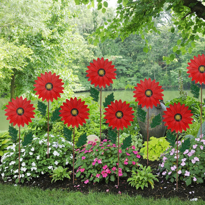 Sandsberg | Dekorative Sonnenblume aus Metall für Garten – Farbige Blumenstecker für Außenbereich und Landschaft