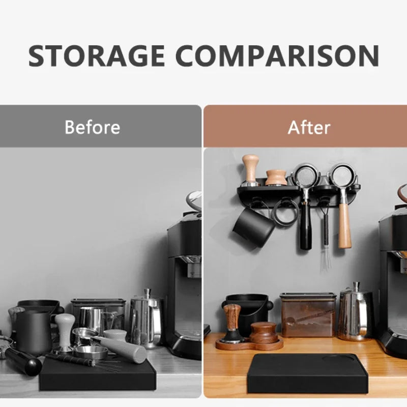 Wandhalterung für Kaffee-Set, Aufbewahrungsregal, 51/54/58 mm, Kaffeemaschine, Küchenutensilien, Zubehör, Coffeeware-Organizer, Barista für Zuhause, Büro