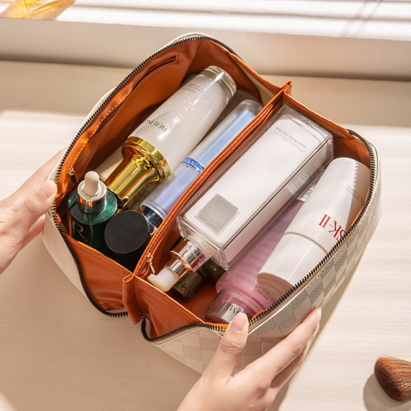 Sandsberg | Luxuriöse Karierte Make-up Kosmetiktasche