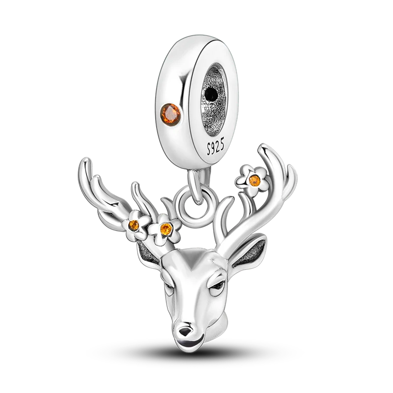 925 Silber Goldener Leopard Charms Perlen Bunte Chamäleon Nashorn Löwe Skarabäus Katze Anhänger Passend für Original Pandora Armband Schmuck