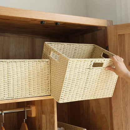 Sandsberg | Stylischer geflochtener Storage Basket – Vielseitiger Organizer für Spielzeug, Snacks und Kleidung mit praktischen Griffen