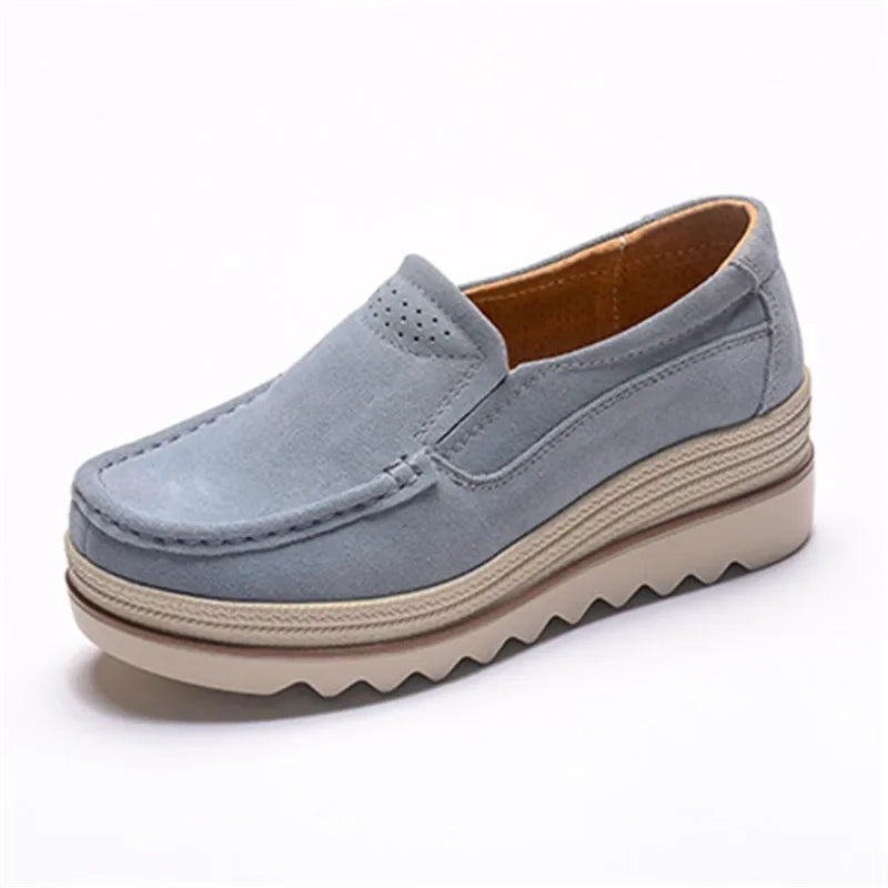 Frühling Frauen Flache Schuhe Plattform Sneaker Slip-On Flats Leder Wildleder Damen Slipper Freizeit Slipper