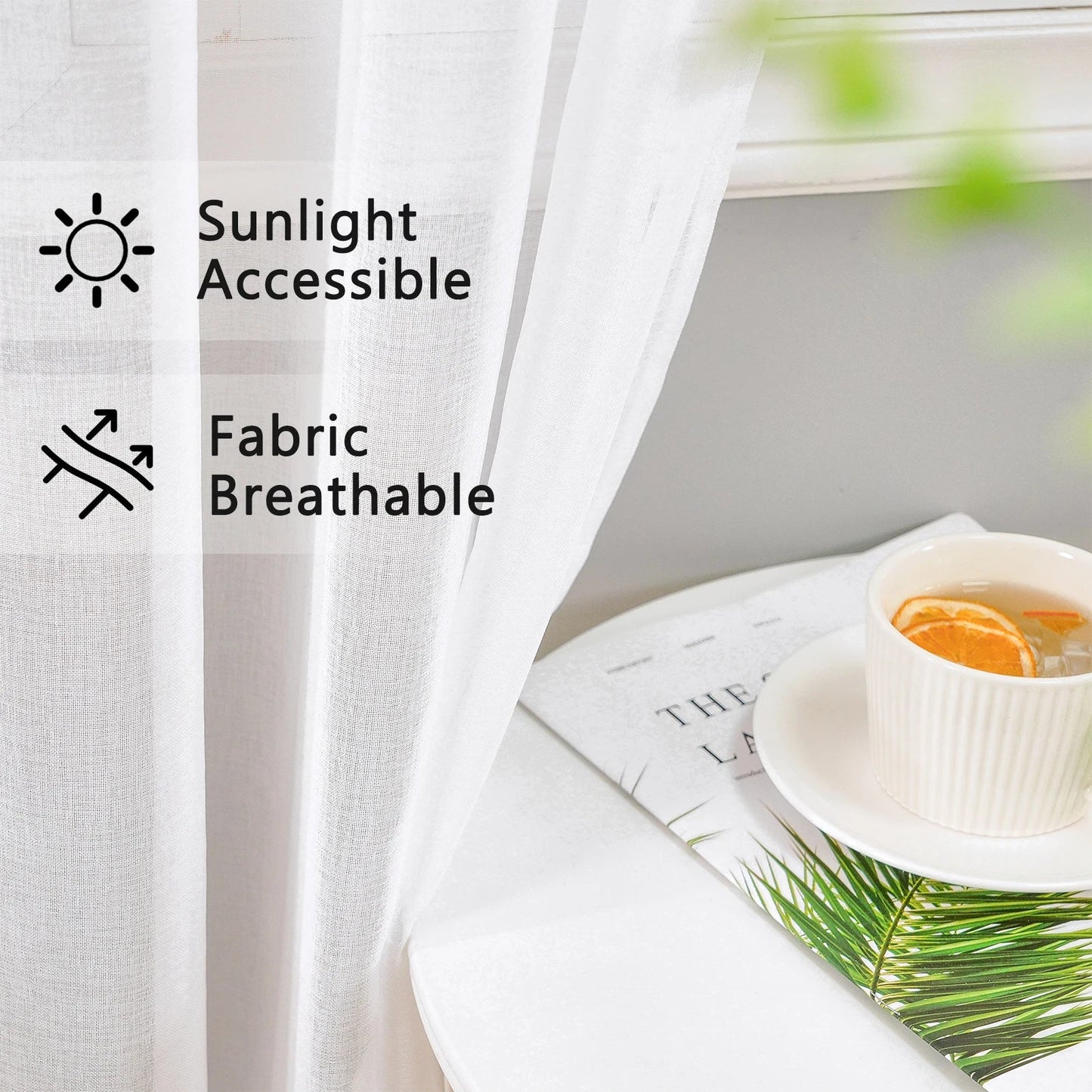 Sandsberg Unifarbener transparenter Voile-Vorhang für elegante Heimdekoration