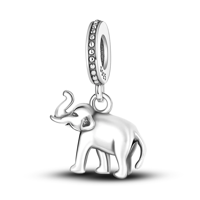 925 Silber Goldener Leopard Charms Perlen Bunte Chamäleon Nashorn Löwe Skarabäus Katze Anhänger Passend für Original Pandora Armband Schmuck