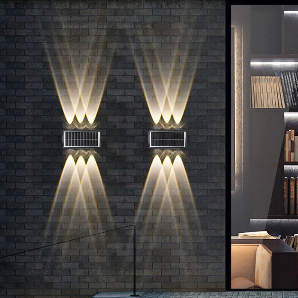 Sandsberg | Solar LED Außenwandleuchte mit Up & Down Effekt – Moderne Wandbeleuchtung für Garten und Terrasse