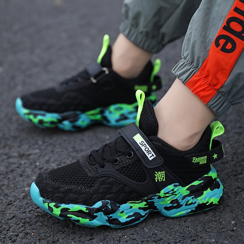 Frühling Kinder Outdoor Sportschuhe Jungen Laufen Gehen Atmungsaktive Weiche Sohle Lässige Leichte Sneakers