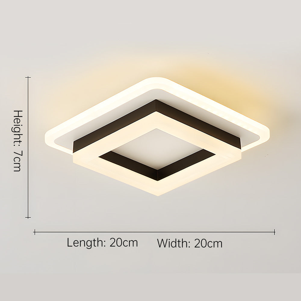 Sandsberg | Slim Square Modern LED-Deckenleuchte – Minimalistische Einbauleuchte für sanfte Umgebungsbeleuchtung